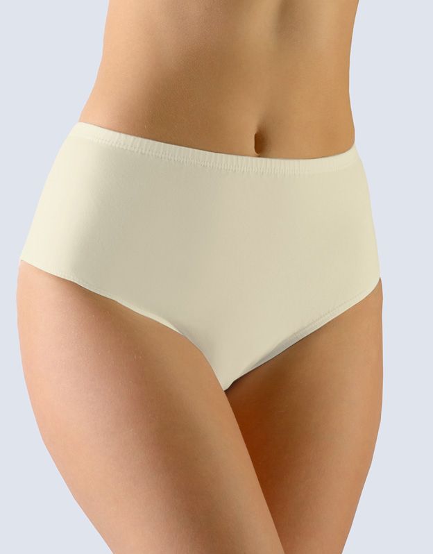 GINA dámské kalhotky klasické v nadměrných velikostech, nadměrné, šité, jednobarevné 11071P - žlutobílá 58/60