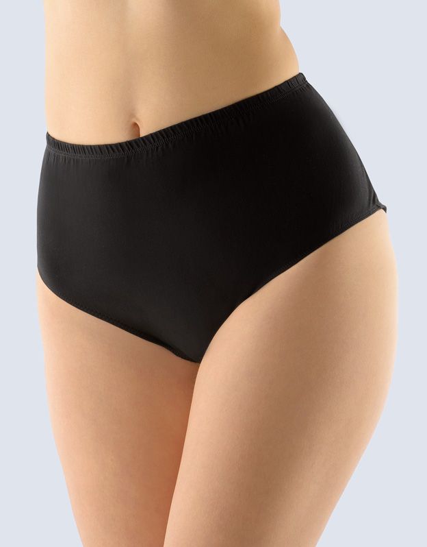 GINA dámské kalhotky klasické ve větších velikostech, větší velikosti, šité, jednobarevné 11070P - černá 46/48