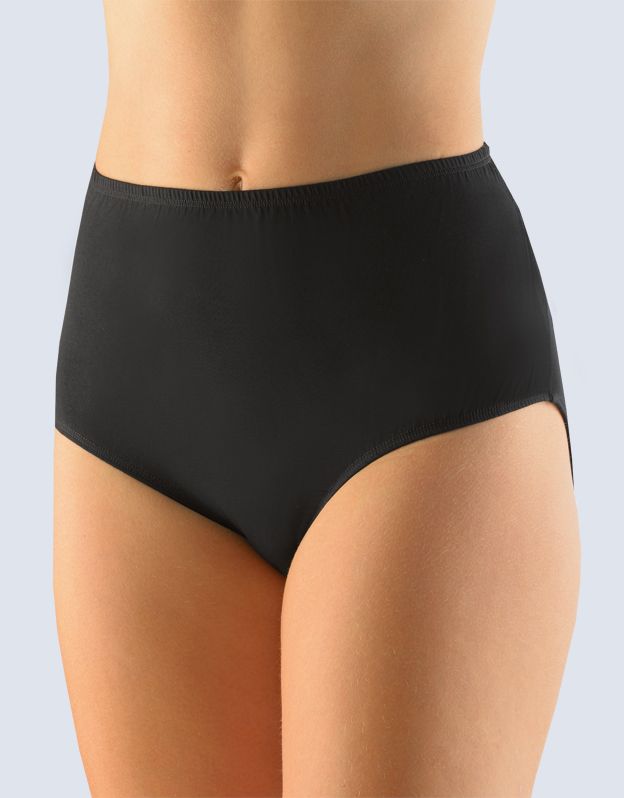GINA dámské kalhotky klasické ve větších velikostech, větší velikosti, šité, jednobarevné 11072P - černá 46/48