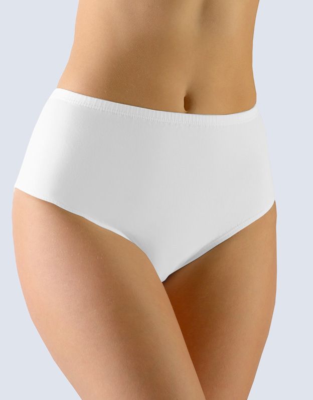 GINA dámské kalhotky klasické ve větších velikostech, větší velikosti, šité, jednobarevné 11076P - bílá 58/60