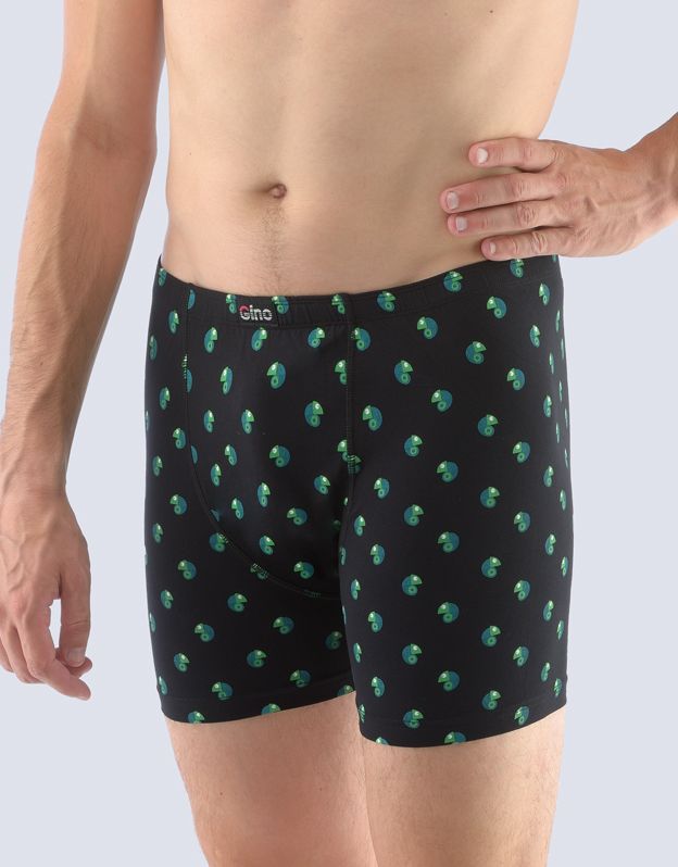 GINA pánské boxerky s delší nohavičkou, delší nohavička, šité, s potiskem 74139P