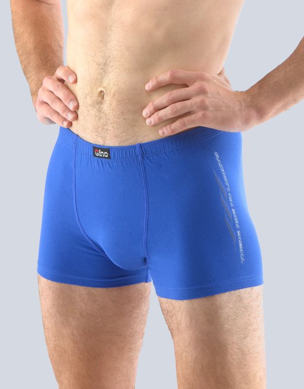 GINA pánské boxerky s kratší nohavičkou, kratší nohavička, šité, s potiskem 73111P - modrá atlantic 50/52