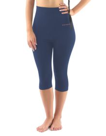 GINA dámské Capri s vysokým pasem sportovní, bezešvé, klasické, jednobarevné ECO Bamboo Sport 95038P - černá S/M