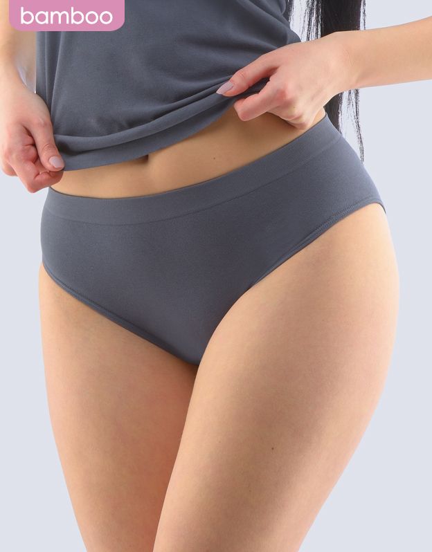 GINA dámské kalhotky klasické širší bok, bezešvé, jednobarevné Bamboo Cotton 00051P -