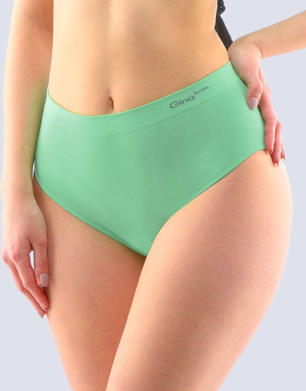 GINA dámské kalhotky klasické ve větších velikostech, větší velikosti, bezešvé, jednobarevné Bamboo PureLine 01001P - sv. zelená M/L