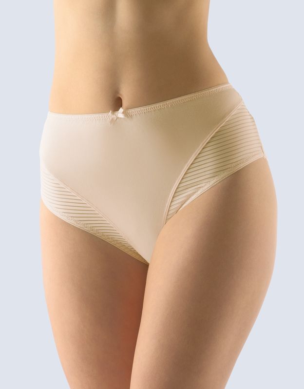 GINA dámské kalhotky klasické ve větších velikostech, větší velikosti, šité, jednobarevné 11067P - tělová 42/44