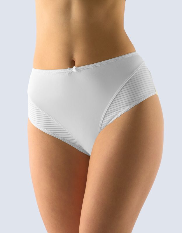 GINA dámské kalhotky klasické ve větších velikostech, větší velikosti, šité, jednobarevné 11067P - bílá 50/52