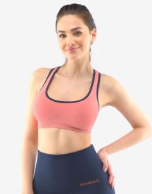 GINA dámské podprsenka sportovní s vycpávkami, bez kostice, bezešvé ECO Bamboo Sport 07018P - tomato lékořice XL/XXL