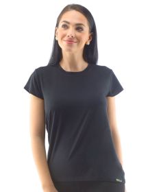GINA dámské tričko s krátkým rukávem, krátký rukáv, šité, jednobarevné ECO Bamboo Sport 18045P | černá L, černá S