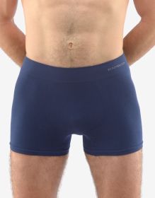 GINA pánské boxerky s delší nohavičkou, delší nohavička, bezešvé, jednobarevné Eco Bamboo 54005P - černá L/XL