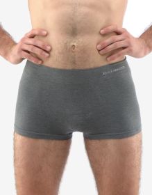 GINA pánské boxerky s kratší nohavičkou, kratší nohavička, bezešvé, jednobarevné Eco Bamboo 53005P - šedá bílá XL/XXL