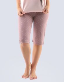 GINA dámské kalhoty 3/4 pyžamové dámské, 3/4 kalhoty, šité, bokové, s potiskem  19822P | barytová cukrová L, barytová cukrová M, barytová cukrová XL