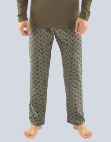 GINA pánské kalhoty dlouhé pyžamové pánské, šité, klasické, s potiskem  79781P | melta černá XL, melta černá XXL