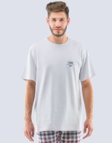 GINA pánské tričko s krátkým rukávem pánské, krátký rukáv, šité, s potiskem  79510P | lékořice XL