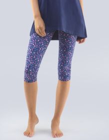 GINA dámské kalhoty 3/4 pyžamové dámské, 3/4 kalhoty, šité, bokové, s potiskem  19762P | hypermangan třešňová M