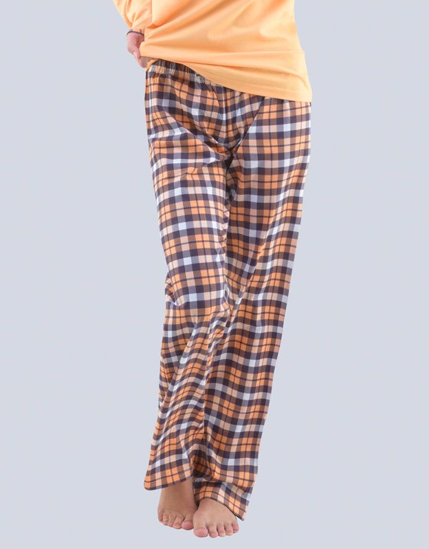 GINA dámské kalhoty dlouhé pyžamové dámské, šité, bokové, s potiskem 19779P