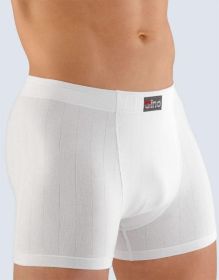 GINA pánské boxerky s delší nohavičkou, delší nohavička, šité, jednobarevné Romantic II 74016P | bílá 58/60