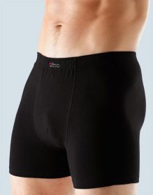 GINA pánské boxerky s delší nohavičkou, delší nohavička, šité, jednobarevné  74044P | černá 46/48