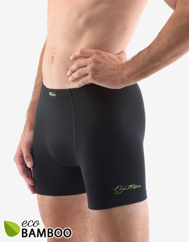 GINA pánské boxerky s delší nohavičkou, delší nohavička, šité, s potiskem Eco Bamboo 74158P - dunaj pomnenková 54/56