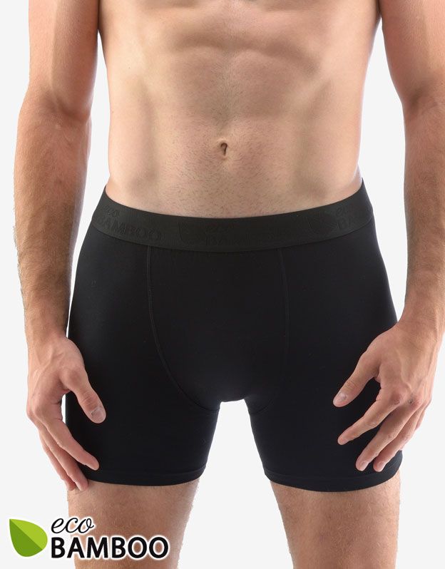 GINA pánské boxerky s delší nohavičkou, delší nohavička, šité, jednobarevné Eco Bamboo 74160P -