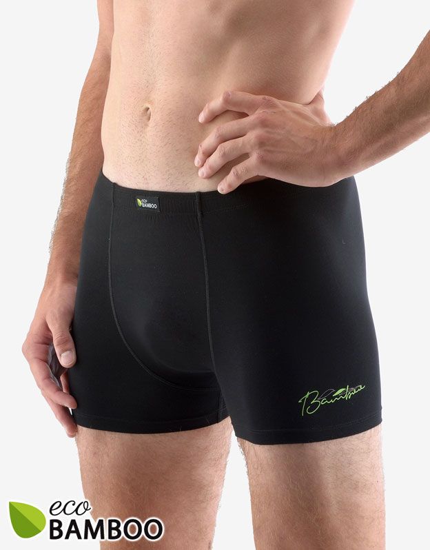 GINA pánské boxerky s kratší nohavičkou, kratší nohavička, šité, s potiskem Eco Bamboo 73124P -