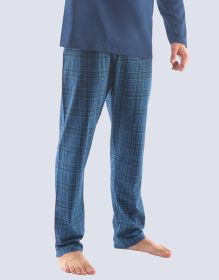 GINA pánské kalhoty dlouhé pyžamové pánské, šité, klasické, s potiskem  79821P | lékořice petrolejová L, lékořice petrolejová M, písková šedá M, písková šedá XL