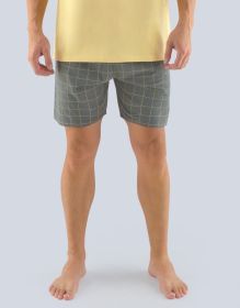 GINA pánské šortky pyžamové pánské, krátké, šité, klasické, s potiskem  79780P | melta piškotová XXL