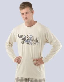 GINA pánské tričko s dlouhým rukávem pánské, dlouhý rukáv, šité, s potiskem 79415P