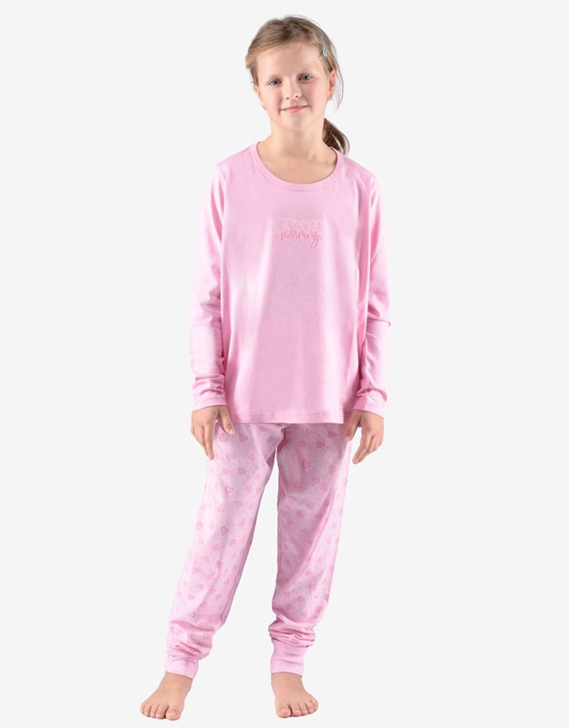 GINA dětské pyžamo dlouhé dívčí, šité, s potiskem 29007P - cukrová fruktóza 152/158