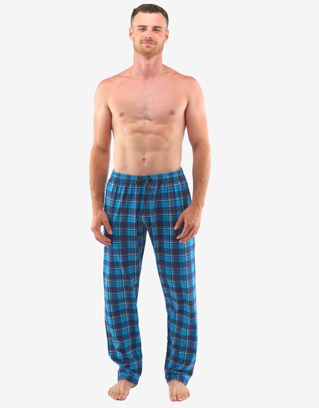 GINA pánské kalhoty dlouhé pyžamové pánské, šité, klasické, s potiskem 79141P