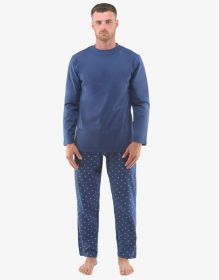 GINA pánské pyžamo dlouhé pánské, šité, s potiskem 79129P