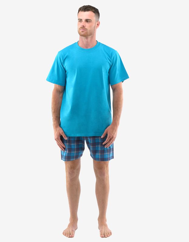 GINA pánské pyžamo krátké pánské, šité, s potiskem 79138P - měsíc lékořice M