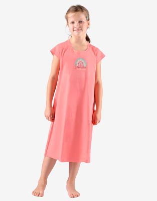 GINA dětské Košilka noční dívčí krátký rukáv, šité, s potiskem Pyžama 2022 29012P