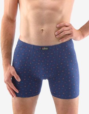 GINA pánské boxerky s delší nohavičkou, delší nohavička, šité, s potiskem 74149P