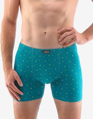 GINA pánské boxerky s delší nohavičkou, delší nohavička, šité, s potiskem 74149P