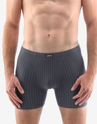 GINA pánské boxerky s delší nohavičkou, delší nohavička, šité 74153P - tm. šedá šedá 58/60