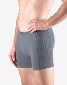 GINA pánské boxerky s delší nohavičkou bez zadních švů, delší nohavička, šité, s potiskem 74148P