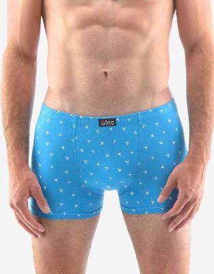 GINA pánské boxerky s kratší nohavičkou, kratší nohavička, šité, s potiskem 73114P