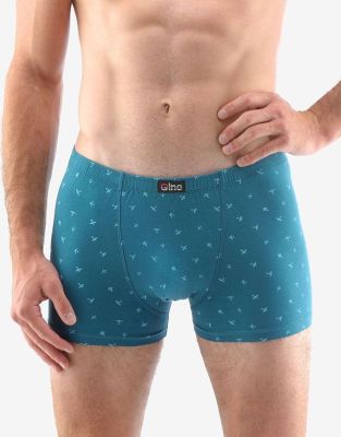 GINA pánské boxerky s kratší nohavičkou, kratší nohavička, šité, s potiskem 73114P