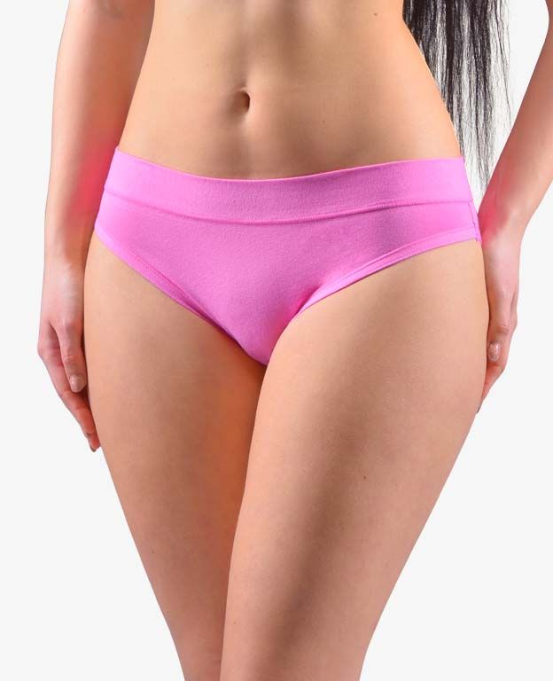 GINA dámské kalhotky bokové se širokým bokem, širší bok, šité, jednobarevné Disco Solid 16152P - pink 46/48