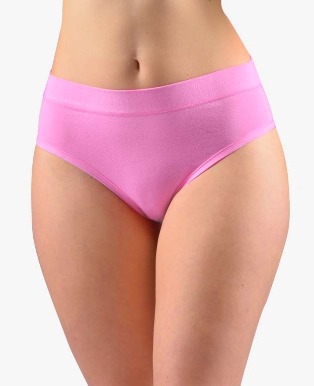 GINA dámské kalhotky klasické, širší bok, šité, jednobarevné Disco Solid 10247P - pink 38/40