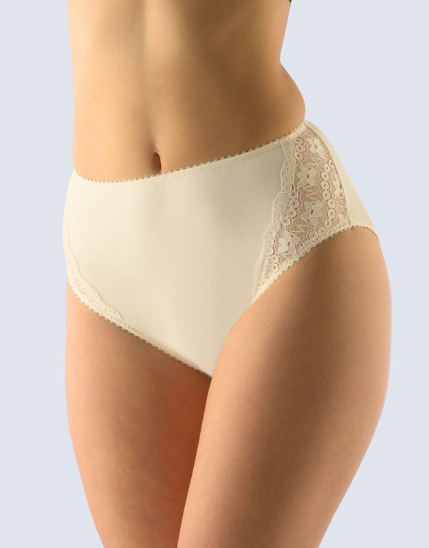 GINA dámské kalhotky klasické ve větších velikostech, větší velikosti, šité, s krajkou, jednobarevné 11066P -