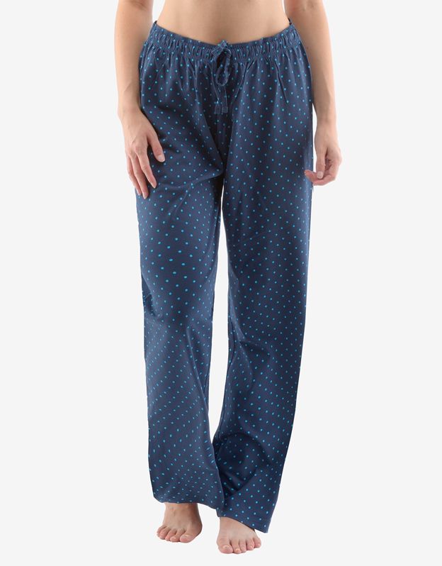 GINA dámské kalhoty dlouhé pyžamové dámské, šité, bokové, s potiskem Pyžama 2022 19147P