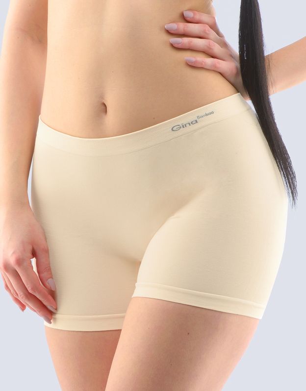 GINA dámské boxerky vyšší, kratší nohavička, bezešvé, klasické, jednobarevné Bamboo PureLine 03013P - tělová S/M