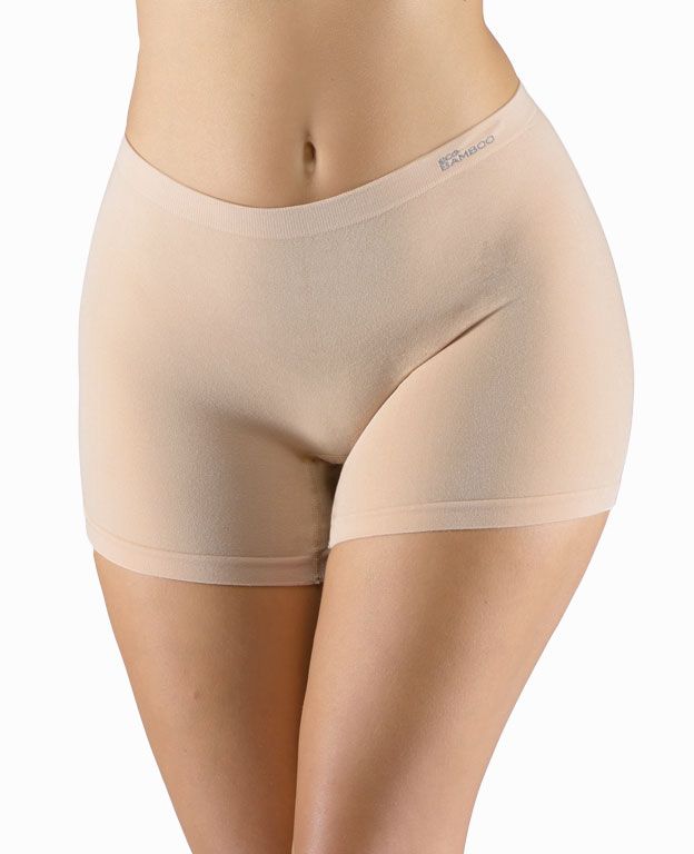GINA dámské boxerky vyšší, kratší nohavička, bezešvé, klasické, jednobarevné Eco Bamboo 03018P - béžová XL/XXL