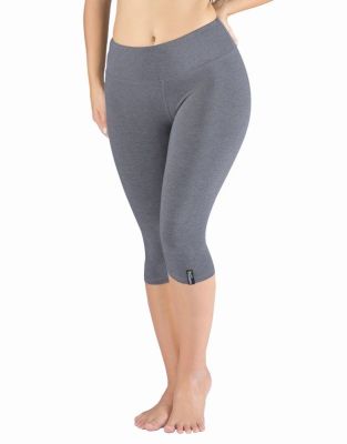 GINA dámské capri legíny sportovní, šité, klasické, jednobarevné ECO Bamboo Sport 95036P - černá S/M