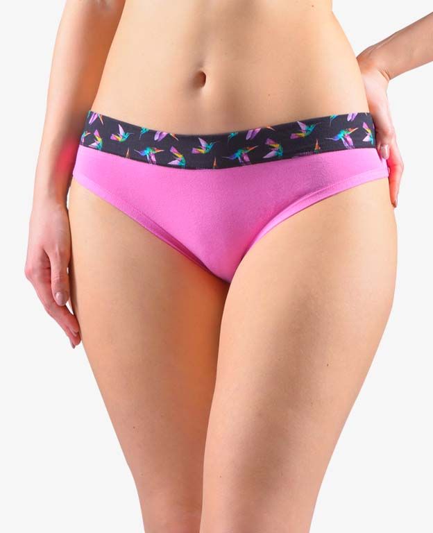 GINA dámské kalhotky bokové se širokým bokem, širší bok, šité, s potiskem Disco XVII 16172P - pink fialová 46/48