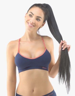 GINA dámské podprsenka sportovní s vycpávkami, bez kostice, bezešvé, jednobarevné Eco Bamboo 07020P