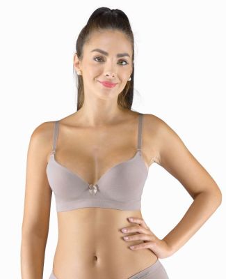 GINA dámské podprsenka vyztužená, push-up, bezešvé, jednobarevné Eco Bamboo 07019P