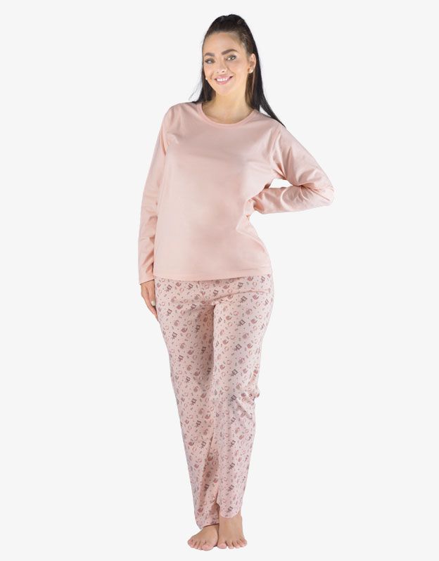 GINA dámské pyžamo dlouhé dámské, šité, s potiskem Pyžama 2023 19155P